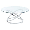 Gold Silver Coffee Table Side Table with Round Glass Top Living Room Furniture