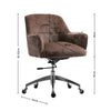 Office Chair Task Adjustable Height Mid Back Swivel Wheels Armrest Crush Velvet