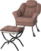 Comfy Armchair with Footstool, Lazy Chair with Footstool Accent Sofa Chair
