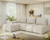 L-Shaped Sofa Bed with Storage Velour Water Repellent Left/Right Corner BESTII