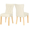 Black/White Dining Chairs High Wing Back Side Chair Button Decorated Bistro Seat