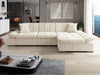 Corner Sofa Bed MALWI CORDUROY with Storage Green Blue Cream Grey Yellow New