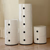 Plastic Storage Cabinet Floor Standing Round Cupboard Bedside Table Nightstand