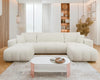 U-Shaped Corner Sofa Bed Symmetrical with Storage Velour Fabric FURYN U