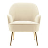 Modern Armchair Accent Occasional Tub Chair Velvet Single Sofa Soft Padded Seat
