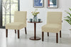 Dining Chairs & Table Set Linen Blend Bistro Seating Coffee Side Table | 3 Pcs