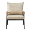 PU Single Sofa Wood Arm Metal Frame Comfort Save Space Office Home Hotel Lounge