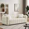 Teddy Fleece Fabric 3 Seater Sofa Loveseat Couch with 2 Pillow