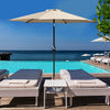 Garden Patio Parasol Sun Shade UV Protection Umbrella Steel Tilting Crank Handle