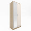 Multicolor 2 Door Wardrobe High Gloss Storage Hanging Rail Furniture with Mirror