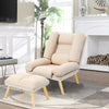 Orthopeadic Velvet Recliner Sofa Linen Tub Armchair Sleeper Chair with Footstool