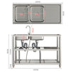 Catering Sink Stainless Steel Bowls Commercial Kitchen Right/Left Hand Drainer