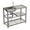 Catering Sink Stainless Steel Bowls Commercial Kitchen Right/Left Hand Drainer