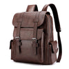 New Mens Travel Backpack PU Leather Satchel Laptop Bag Camping Hiking Rucksack
