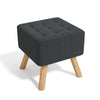Linen Upholstered Shoes Bench Footrest Foot Stool Ottoman Seat with 4 Wood Legs