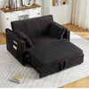 Modern Corduroy Sofa Bed 2-Seater Pull-Out Loveseat Sleeper w/ USB Ports