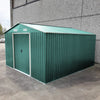 12x10 FT Metal Garden Shed Outdoor Storage House Apex Roof with Free Foundation