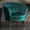 Retro Lotus Armchair Upholstered Chair Break Sofa Velvet Fabric Gilded Metal Leg