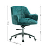 Office Chair Task Adjustable Height Mid Back Swivel Wheels Armrest Crush Velvet