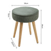 Luxury Kitchen Bar Stools Corduroy Padded Seat ＆ Wooden Legs Salon Lounge Chairs