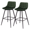 2/4/6x Velvet Padded Bar Stools Breakfast Kitchen Cafe Barstools with Backrest