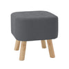 Linen Fabric Padded Stool Bench Footstool Pouffe Footrest Living Room Bedroom