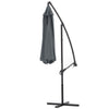 Cantilever Garden Hanging Sun Umbrella Banana Parasol Sunshade with Crank System