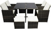 Garden Furniture Outdoor Patio Rattan Set Brown Grey Black Table 9-Piece Havana
