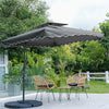 2.5m Home Garden Sun Shade Umbrella Outdoor Patio Square Parasol Cantilever Base