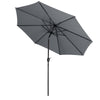 XL 3M Round Outdoor Parasol Tiltable Canopy Garden Patio Umbrella Sun Shelter