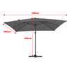 3*3m Large Roma Parasol Banana Cantilever Hanging Umbrella Outdoor Garden Patio
