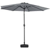3M Outdoor Garden Parasol Patio Beach Sun Shade Round Umbrella Canopy Crank Tilt