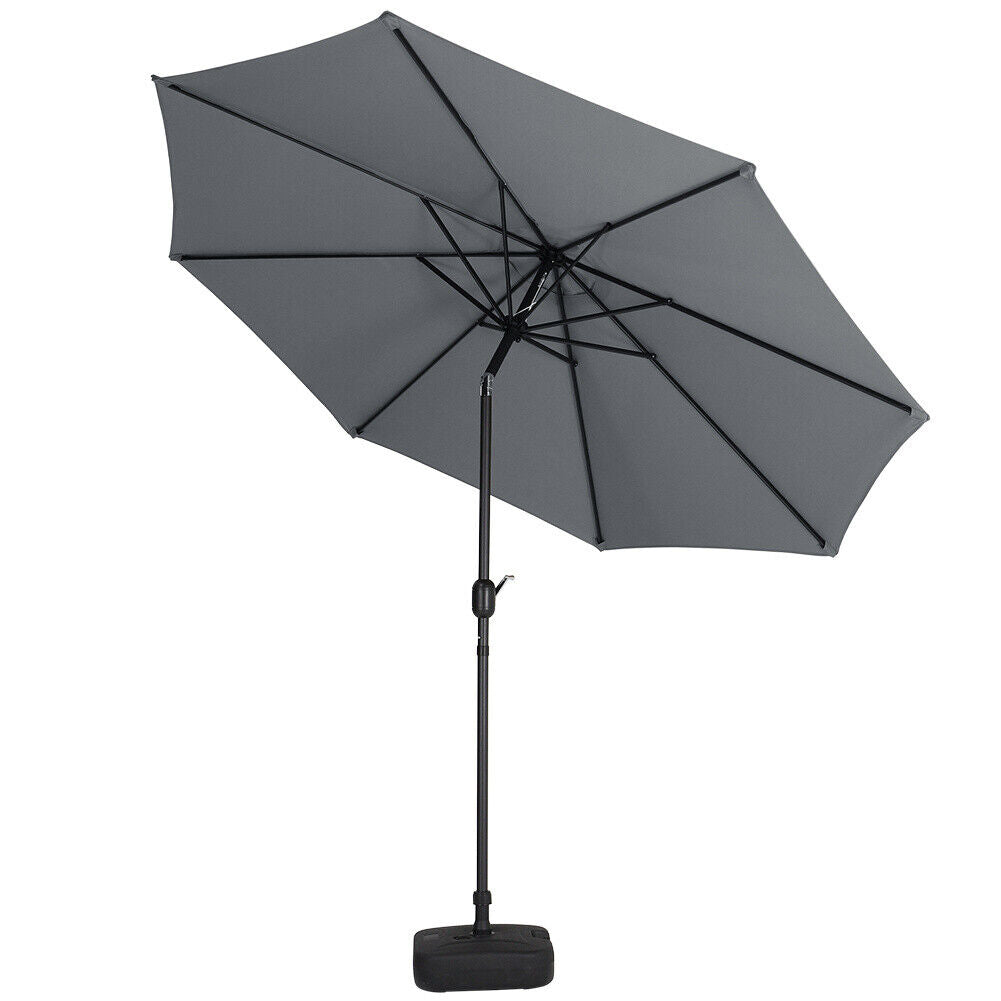 3M Outdoor Garden Round Parasol Sun Shade Patio Hanging Umbrella with Crank Tilt