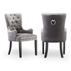 Velvet Dining Chair with Door Knocker Ring Windsor Dressing Room Chair 1/2/4/6