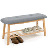 Bamboo Wooden Hallway Bench Shoe Storage Rack With Cushion Seat Stool Shoe Shelf