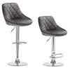 2x Breakfast Bar Stools Gas Lift Swivel Stool w/ Backrest Footrest Cafe Kitchen
