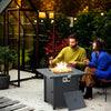 Square Propane Fire Pit Table 40000 BTU Gas Firepit w/ Lava Rocks and Lid