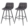 2/4/6x Velvet Padded Bar Stools Breakfast Kitchen Cafe Barstools with Backrest
