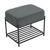 Upholstered Shoe Bench Stool Fabric Padded Seat Side Chair Shoes Storage Rack UK