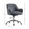 Office Chair Task Adjustable Height Mid Back Swivel Wheels Armrest Crush Velvet