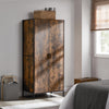 Industrial Wooden Wardrobe With Hanging Rail Shelf Clothes Storage Organiser