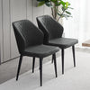 2pcs Dining Chairs Faux Leather Padded Kitchen Dining Room Metal Legs Restaurant