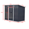 Pent Roof Garden Shed 8 x 4ft Galvanized Steel Shed House Outdoor Storage w/Base