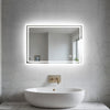 LED Bathroom Mirror With Lights Demister With/no Bluetooth/Shaver Socket/Clock