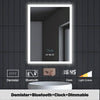 LED Bathroom Mirror illuminated Demister With/no Clock/Bluetooth/Dimmable/Socket