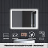 LED Bathroom Mirror illuminated Demister With/no Clock/Bluetooth/Dimmable/Socket