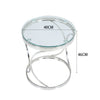 Modern Clear Glass Coffee Table Round Side End Table Desk with Chrome Stand Base