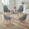 80cm Round Dining Table and 4 Tulip Chairs Set Padded Seat Kitchen Cafe Lounge