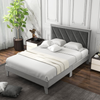 Double Bed Frame Upholstered Velvet Headboard Slatted Base Modern Bedroom Luxury