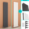 Vertical Radiator Anthracite White Black Flat Panel Modern Tall Rads Double 1600